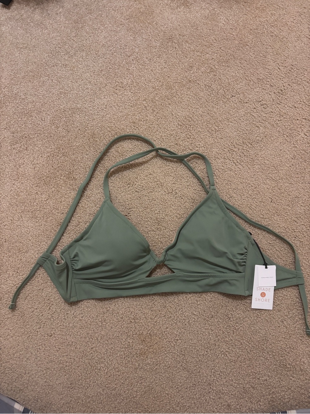 Shade & Shore muted sage triangle bikini top | Women’s bikini top